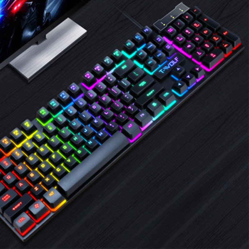 colorful gaming keyboard and mouse